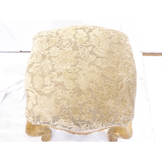 French 19th Century French Louis XV Style Giltwood Stool For Sale - Image 3 of 3