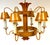 Hollywood Regency Mid 20th Century Hollywood Regency Ochre Japanned Faux Bamboo Tole Six-Light Chandelier For Sale - Image 3 of 18