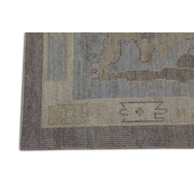 Modern Brown & Gray Handwoven Turkish Oushak Rug 12'2" X 14'10" For Sale - Image 3 of 6