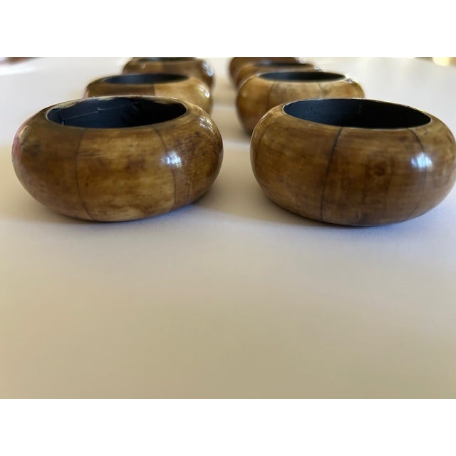 Boho Chic 1990s Faux Bamboo Napkin Rings - Set of 8 For Sale - Image 3 of 3
