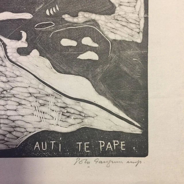 Original woodcut after paul gauguin. Second edition of 100 prints signed by the artist's son pola gauguin: lower left...