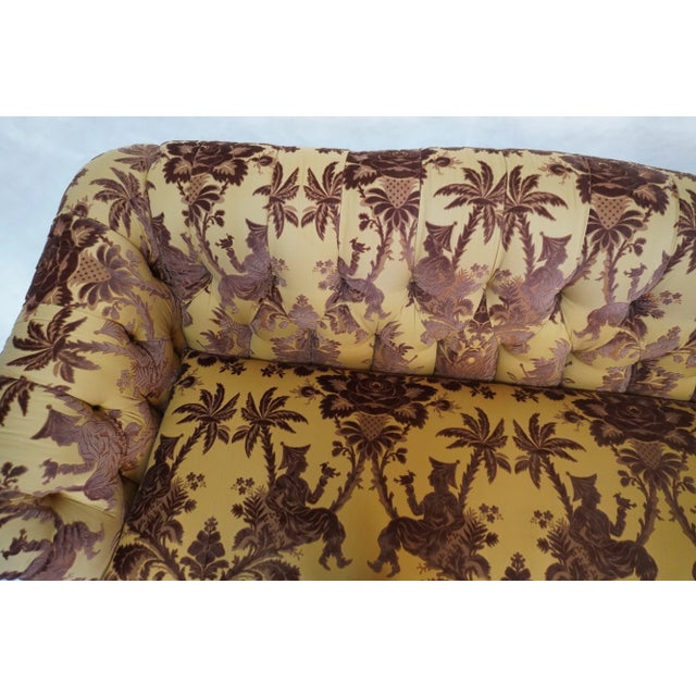 Gold Custom Upholstered Tufted Belmar Arched Back Sofa For Sale - Image 8 of 16