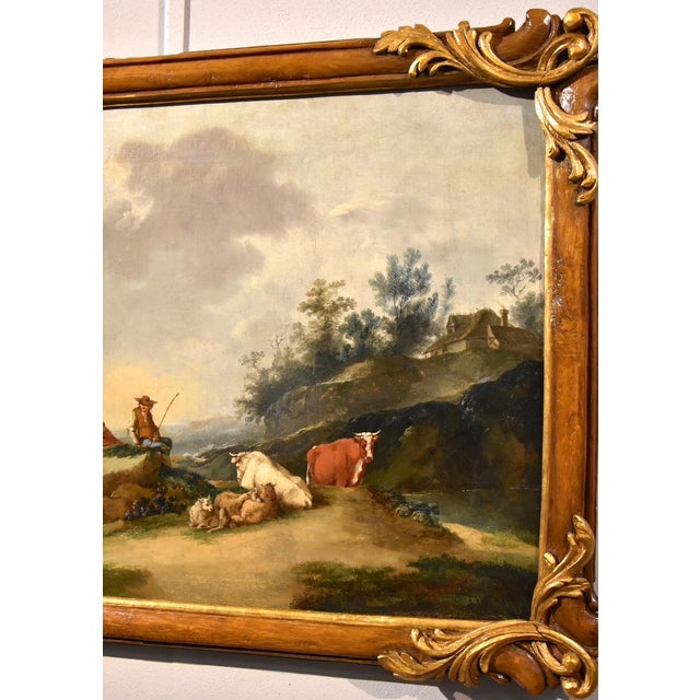 Circle of Francesco Zuccarelli, Landscape, 1750, Oil on Canvas For Sale - Image 8 of 13