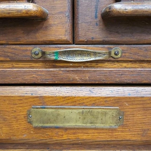 Brown Early 20th Century J.D. Warren General Store Apothecary Cabinet For Sale - Image 8 of 15