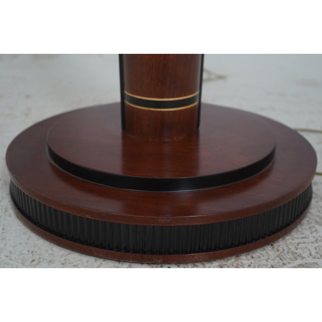 1990s Italian Versace Inlaid Mahogany Torcherie Floor Lamp For Sale - Image 5 of 9