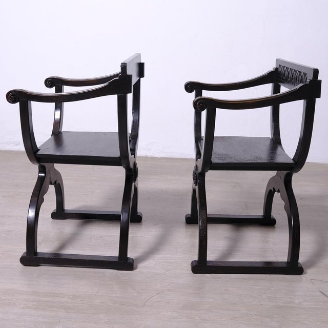 Antique Dante Savonarola Chairs, 1920s, Set of 2 For Sale - Image 10 of 17