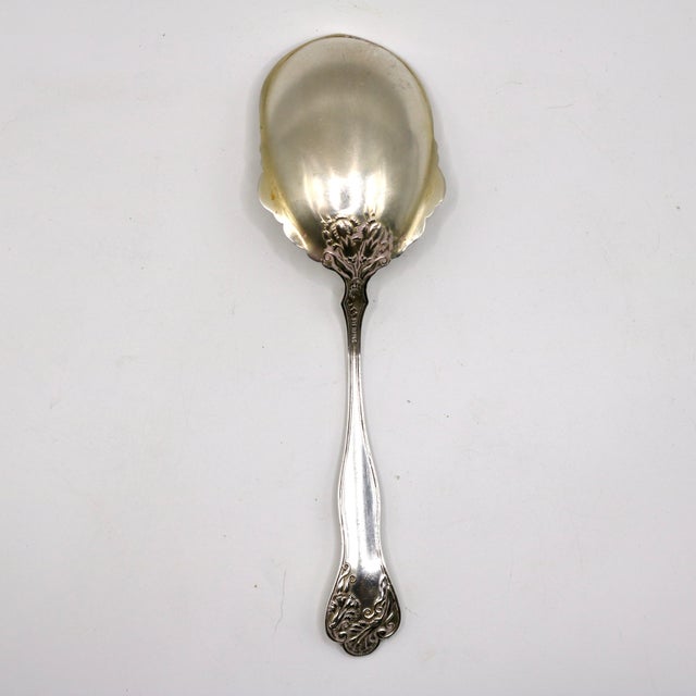Antique Watson Co. Art Nouveau Sterling Silver "Carnation" Serving Spoon, C. 1905 For Sale - Image 4 of 13