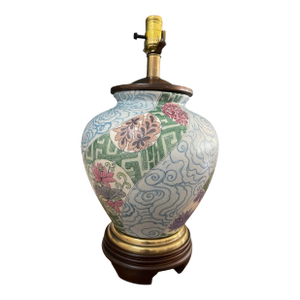 Vintage Frederick Cooper Chicago Asian Revival Porcelain Ginger Jar Table Lamp