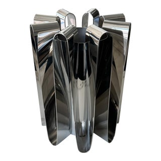 Georg Jensen Stainless Steel Frequency Vase, Large For Sale