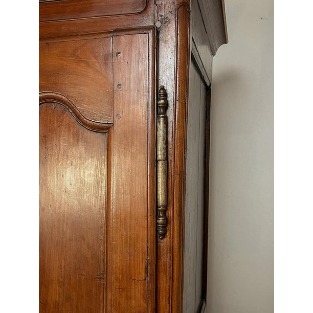 Antique French Provincial Solid Oak Bonnetière Cabinet For Sale - Image 13 of 14