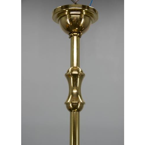 Art Deco Brass and Glass Chandelier from Gocar, 1910s For Sale - Image 9 of 11