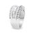 Contemporary 14K White Gold 1.00 Cttw Round and Baguette-Cut Diamond Modern Band Ring (H-I Color, SI2-I1 Clarity) - Ring - Size 7 For Sale - Image 3 of 6