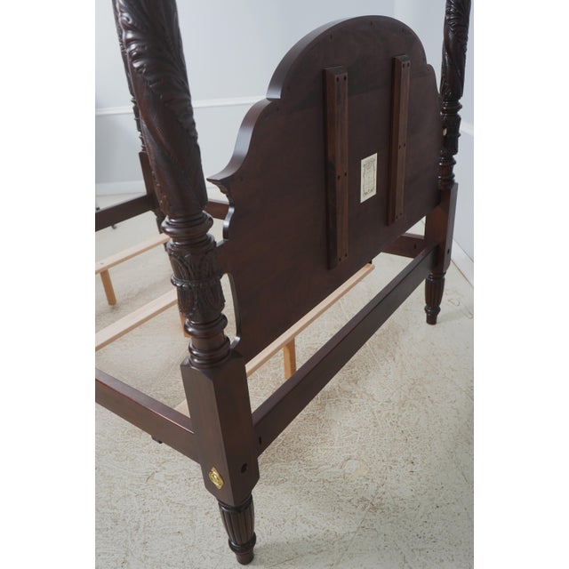 Stickley Colonial Williamsburg Carved Mahogany Queen Poster Bed For Sale - Image 16 of 18
