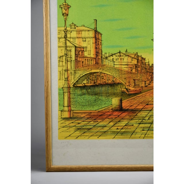 Forest Green Jean Carzou, Venice, 1973, Lithograph For Sale - Image 8 of 11
