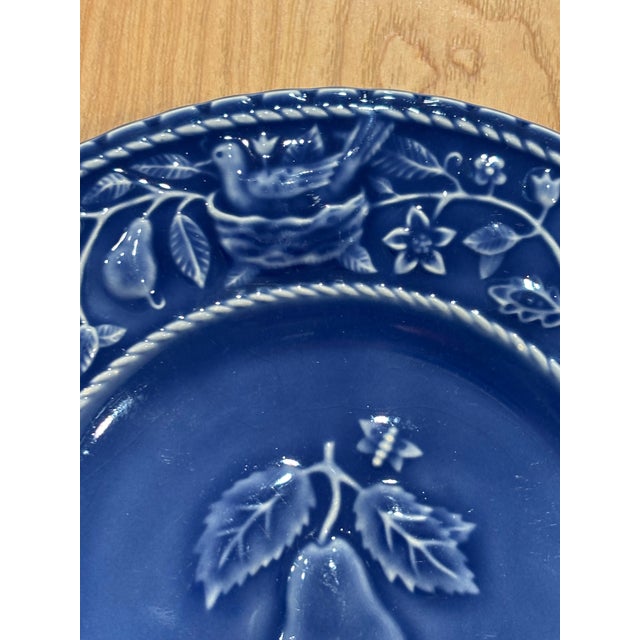 Blue 1980s Blue Bordallo Pineiro Salad/Dessert Plates - Set of Three For Sale - Image 8 of 8