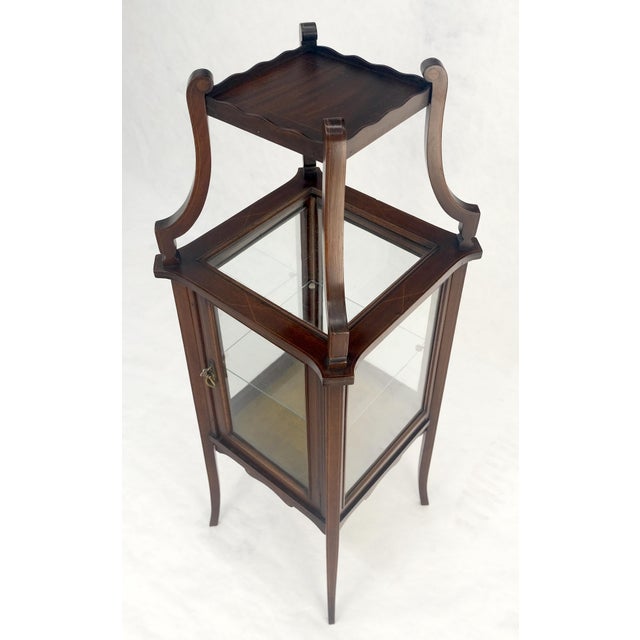 Victorian c1900s 360 Degree Center Vitrine Display Cabinet Showcase Clean! For Sale - Image 18 of 18