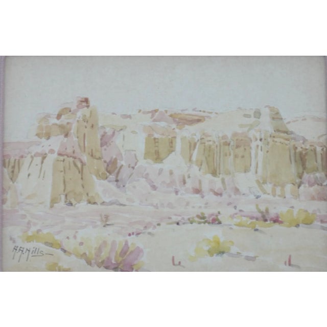 Modern "Sunshine Shadow Red Rock Canyon" Contemporary California Watercolor Painting by Anna Hills, Framed For Sale - Image 3 of 11