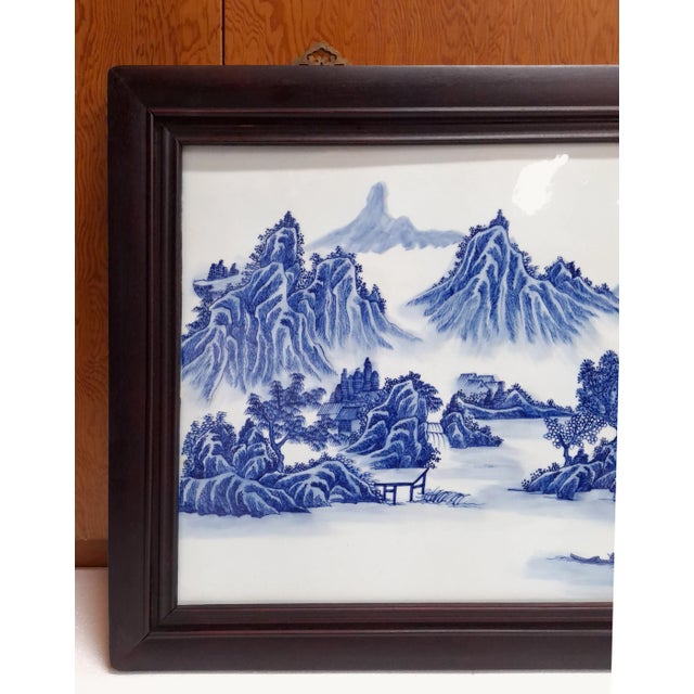 Chinese 1940s Chinese Porcelain Jiangnan Scenery Plaque For Sale - Image 3 of 6
