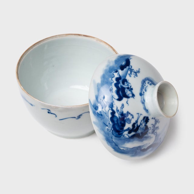 Early 20th Century Chinese Blue & White Eight Immortals Jar, C. 1900 For Sale - Image 5 of 6