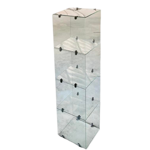 Modular Minimalist Glass + Chrome Display Vitrine