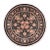 Shabby Chic 1990's Floral Tulip Pak-Persian Black/Tan Wool Round Rug- 8'0'' X 8'2'' For Sale