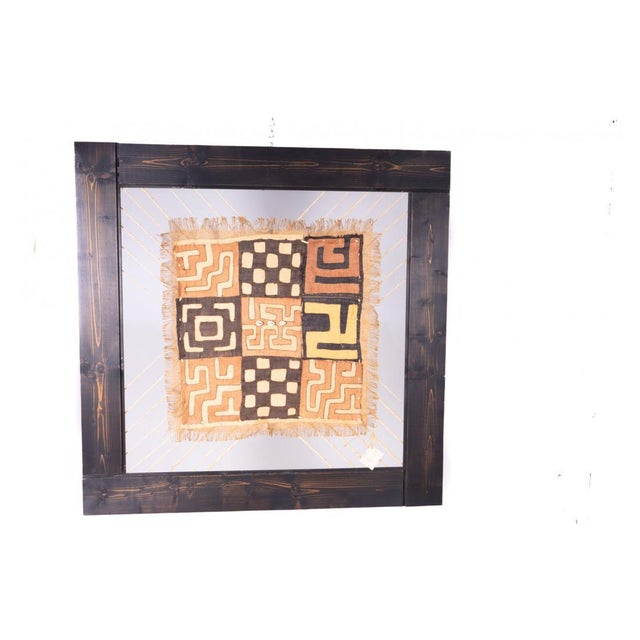 Wood Ethnic Fabric Artwork with Wooden Frame For Sale - Image 7 of 7