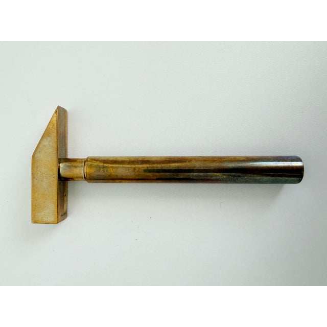 Brass 1970s Modernist Italian Brass Hammer Corkscrew, Bonwit Teller For Sale - Image 8 of 8