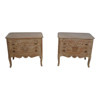 Pair Davis Cabinet 2 Drawer Country French Nightstands For Sale
