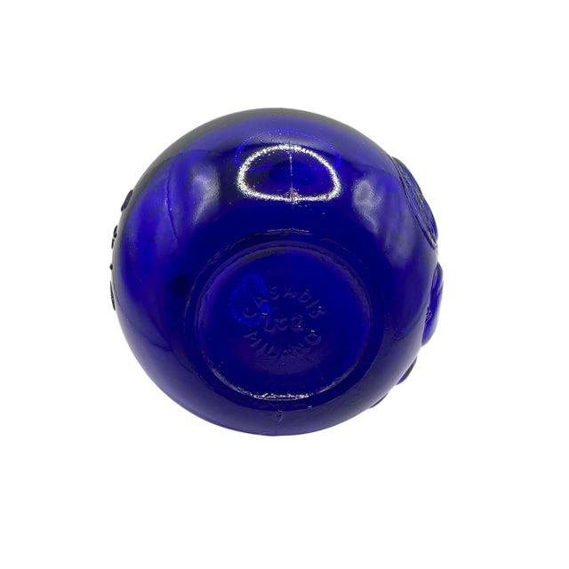 Vintage Italian Casadis Milano Cobalt Blue "Jus De Fruits" Glass Jug For Sale In Birmingham - Image 6 of 12