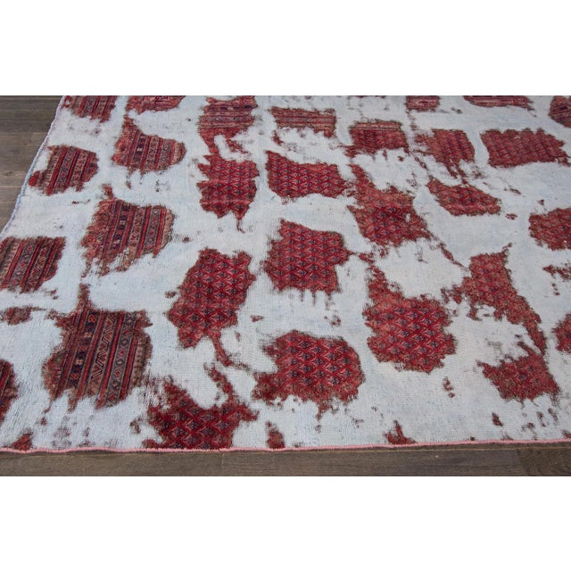 Textile Vintage Distressed Wool Tabriz Rug For Sale - Image 7 of 8