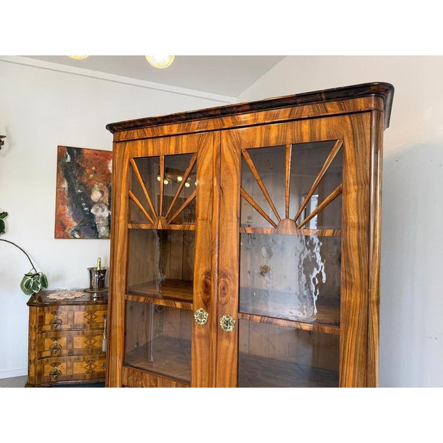 Biedermeier Display Cabinet in Walnut For Sale - Image 11 of 16