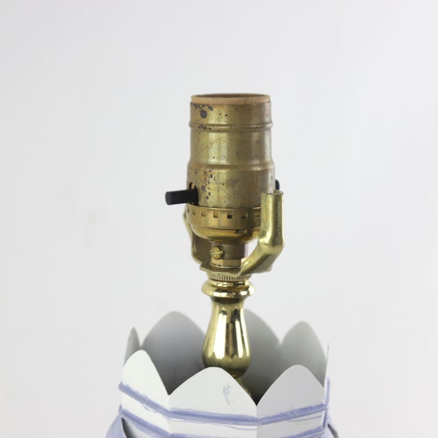 Art Deco A Pair of Vintage Iron Flower Table Lamps For Sale - Image 3 of 8