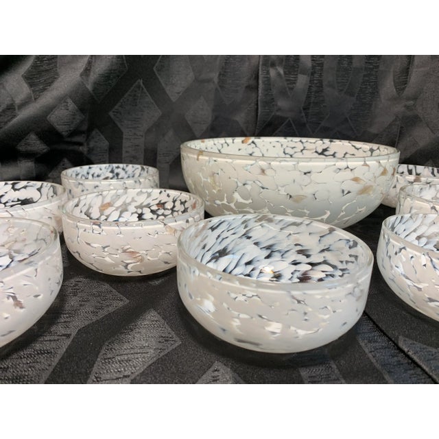 Metal 1960s Cenedese Murano Cased Glass Serving Bowl Set - 11 Pieces For Sale - Image 7 of 13