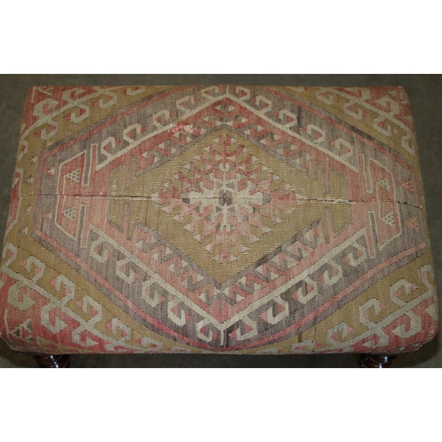 offer for sale this lovely original George Smith Kilim upholstered two person footstool