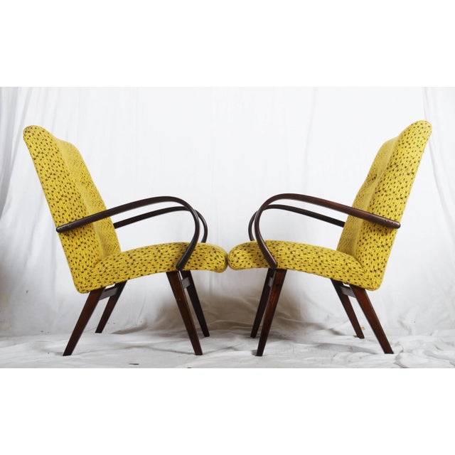 Mid-Century Modern Set of Mid-Century Czech Armchairs, 1960s For Sale - Image 3 of 11