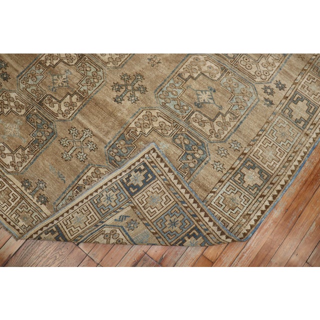 Early 20th Century Early 20th Century Soft Brown Denim Blue Tribal Ersari Carpet For Sale - Image 5 of 6