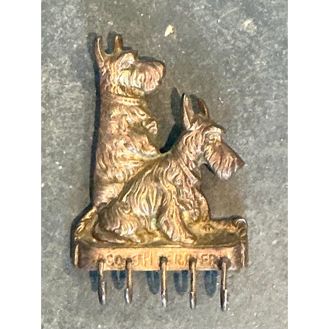 Vintage Patinated Metal Scotch Terrier Key Holder For Sale - Image 9 of 12