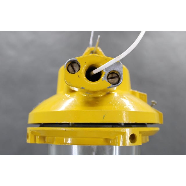 Metal Industrial Glass Lamp, Czechoslovakia, 1970s For Sale - Image 7 of 12