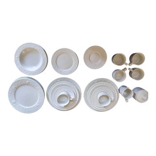 1990s Sango White Christmas 8848 Complete Dinnerware Service for Six - 32 Pieces For Sale