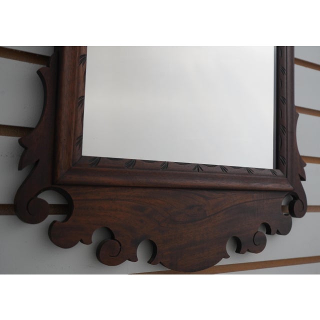 Brown Vintage Eagle Carved Frame Chippendale Mahogany Mirror For Sale - Image 8 of 10