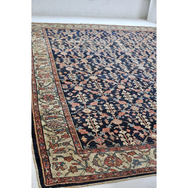Antique Lattice Design Bordered Rug, 9.11 x 12.6 For Sale - Image 4 of 11