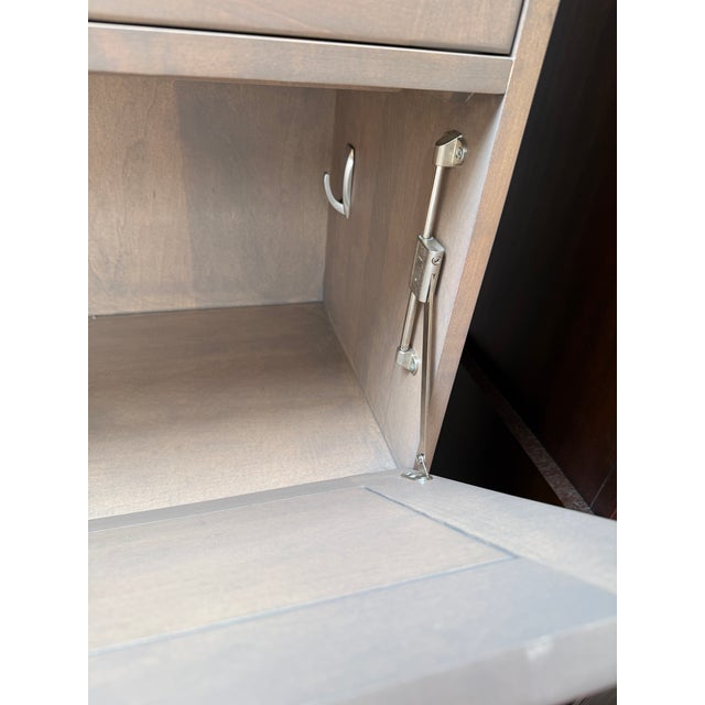 Wood Room & Board Linear Collection Bespoke Cabinet With Secretary, Shell Stain For Sale - Image 7 of 12