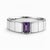 SIlver, Gold Round Amethyst Ring For Men's. Mens Solitaire Amethyst Ring. Emerald Cut Amethyst Ring. Metal: 925 silver...