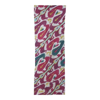 Antique Central Asian Silk Ikat Adras Fragment From Bukhara, Uzbekistan For Sale