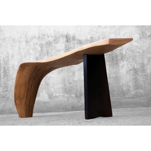 C1166 Console Table in Beech and Smoked Oak Wood by Jörg Pietschmann For Sale - Image 4 of 8
