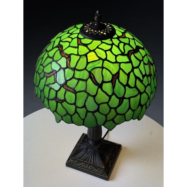 Green Table Lamp in the style of Tiffany For Sale - Image 13 of 15