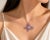 Art Deco Late 20th Century 14K White Gold Sapphire Champagne Diamond Butterfly Pendant For Sale - Image 3 of 4