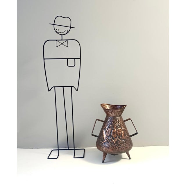 Metal Vintage Copper Umbrella Stand attributed to Angelo Bragalini, Italy, 1960s For Sale - Image 7 of 15