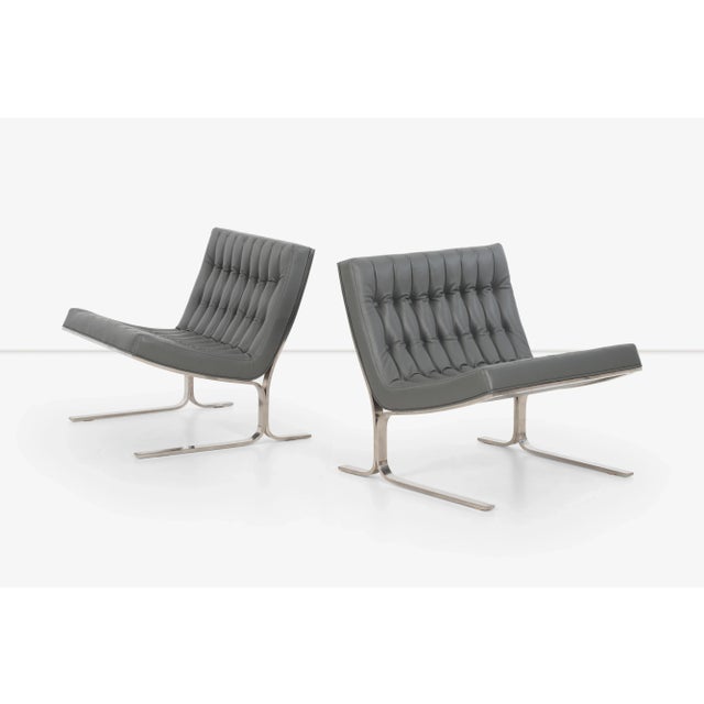 Mid-Century Modern 1950s Vintage Nicos Zographos Ch28 Lounge Chairs - a Pair For Sale - Image 3 of 13