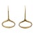 14k Gold Wide Open Oval Drop Diamond Wire Clip Earring - Made in Italy, Pair For Sale
